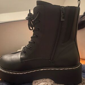 Torrid Black Combat Moto Boots with Chunky Platform